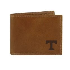 Tan Leather Embossed Passcase Wallet