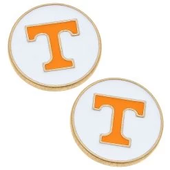 Enamel Stud Power T Earrings